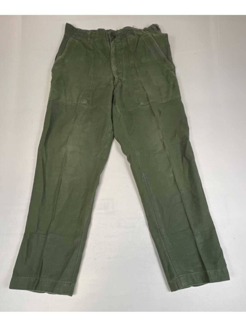 Vintage US Military OG 107 Utility Pants Type 1 Cotton Sateen Olive Green 32x29